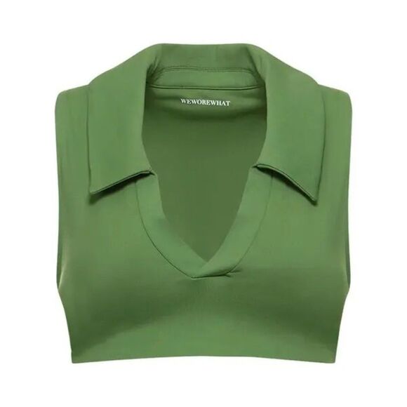WeWoreWhat Polo Bra in Court Green Size Large NWT - Picture 4 of 10